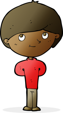 Bir insan tarafından çizilmiş mutlu çocuk çizgi filmi.