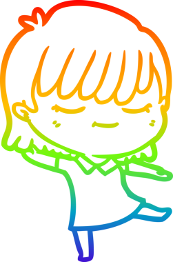 gökkuşağı gradyan çizimi bir insan tarafından çizilmiş bir karikatür kadın