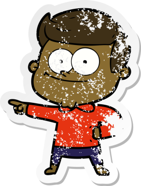 Bir insan tarafından çizilmiş mutlu bir adamın sıkıntılı çıkartması.