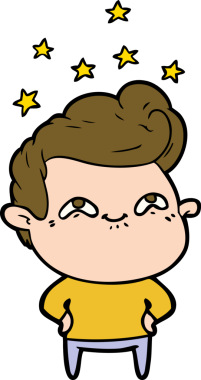 Bir insan tarafından çizilmiş heyecanlı bir çizgi film.