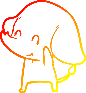 Bir insan tarafından çizilmiş şirin bir fil çizimi.