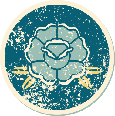 Bir insan tarafından çizilmiş bir çiçeğin sembolik dövmesi.