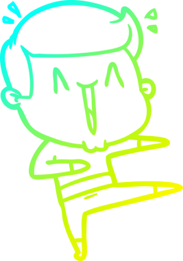 Bir insan tarafından çizilmiş, heyecanlı bir çizgi film çizimi.