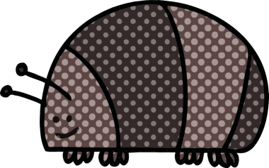 Bir insan tarafından çizilmiş çizgi roman tarzı tuhaf bir böcek.