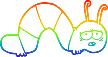 gökkuşağı gradyan çizgi çizimi bir insan tarafından çizilmiş yorgun tırtıl