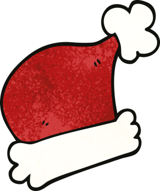 Bir insan tarafından çizilmiş noel şapkaları.