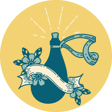 Bir insan tarafından çizilmiş eski bir deri su şişesi.