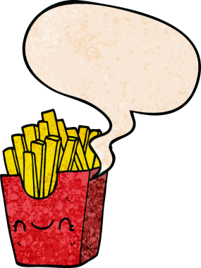 Bir insan tarafından çizilmiş eski moda konuşma baloncuğuyla kutuda kızartılıyor.