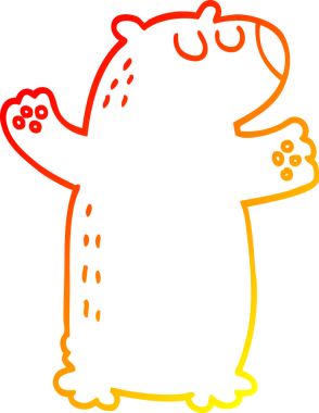 Bir insan tarafından çizilmiş bir kutup ayısının sıcak çizgi çizimi