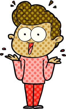 Bir insan tarafından çizilmiş karikatür adam omuz silkiyor.