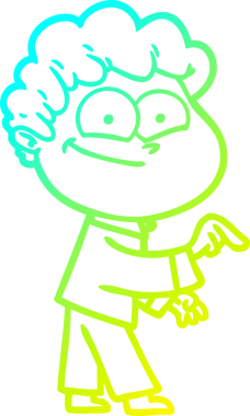 Bir insan tarafından çizilmiş mutlu bir adamın soğuk çizgi çizimi.