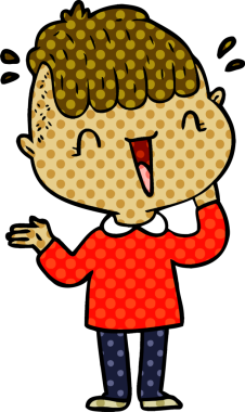 Bir insan tarafından çizilmiş mutlu çocuk.