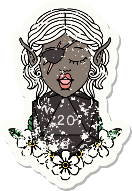 Retro Dövme Tarzı Bir insan tarafından çizilmiş doğal yirmilik zarlı düzenbaz karakter