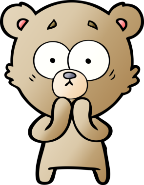 Bir insan tarafından çizilmiş endişeli ayı karikatürü.