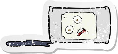 Bir insan tarafından çizilmiş bir karikatürün gerilimli çıkartması.