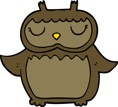 bir insan tarafından çizilmiş bir baykuş.