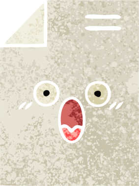 Bir insan tarafından çizilmiş bir kağıdın retro illüstrasyon tarzı karikatürü