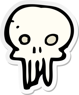 Bir insan tarafından çizilmiş ürkütücü kafatası sembolü.