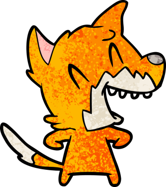 Bir insan tarafından çizilmiş tilki çizgi film karakteri