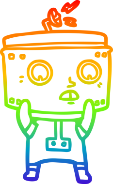 gökkuşağı gradyan çizgisi bir insan tarafından çizilmiş robot çizgi