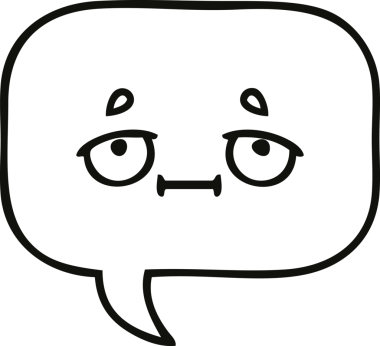 Bir insan tarafından çizilmiş bir konuşma baloncuğunun çizgi çizimi