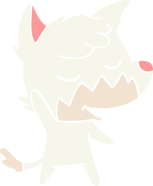 Bir insan tarafından çizilmiş düz renkli tilki çizimi.