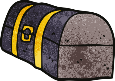 Bir insan tarafından çizilmiş karalama hazine sandığı.