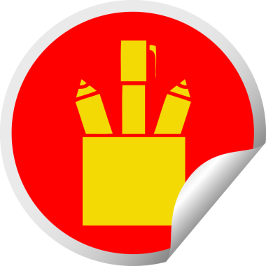 Bir insan tarafından çizilmiş kalem kabuğunun dairesel soyma etiketi.