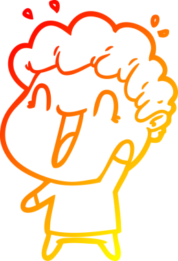 Bir insan tarafından çizilmiş mutlu bir adamın çizgi çizimi.