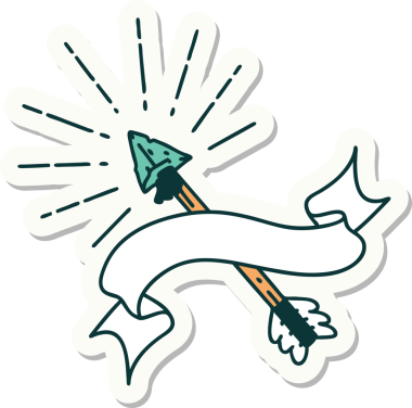 Dövme stili eski çakmaktaşı uçlu ok bir insan tarafından çizilmiş.