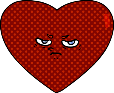 Bir insan tarafından çizilmiş karikatür kalp.