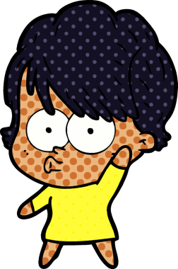 Bir insan tarafından çizilmiş karikatür kadın.