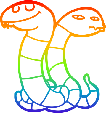 gökkuşağı gradyan çizgi çizimi bir insan tarafından çizilmiş bir çizgi yılan