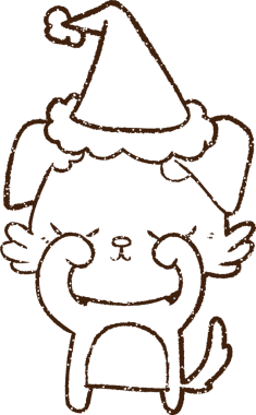 Bir insan tarafından çizilmiş Noel Köpeği Kömürü