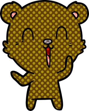 Bir insan tarafından çizilmiş mutlu çizgi film ayısı.