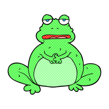 Bir insan tarafından çizilmiş serbest çizim kurbağa.