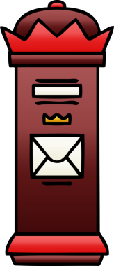 Bir insan tarafından çizilmiş bir posta kutusunun gölgelenmiş karikatürü