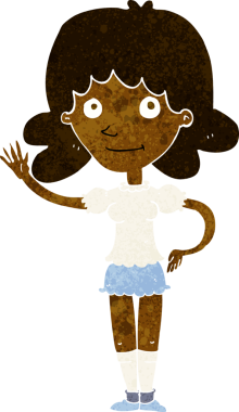 Bir insan tarafından çizilmiş karikatür kadın.