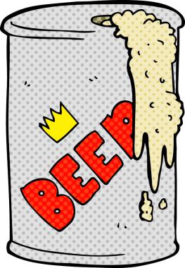 Bir insan tarafından çizilmiş bira kutusu.