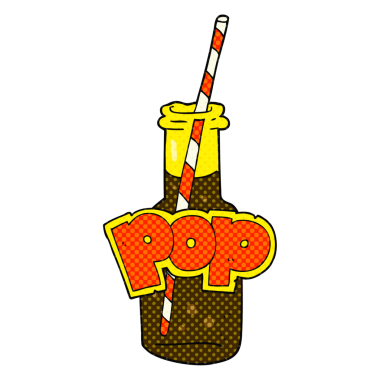 Bir insan tarafından çizilmiş serbest çizim gazlı içecek şişesi.