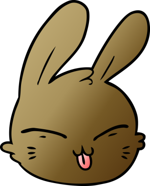 Bir insan tarafından çizilmiş tavşan yüzü.