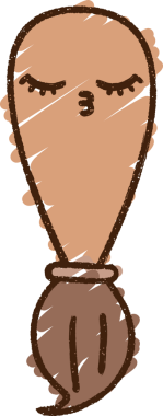 Bir insan tarafından çizilmiş Boya Fırçası Tebeşiri