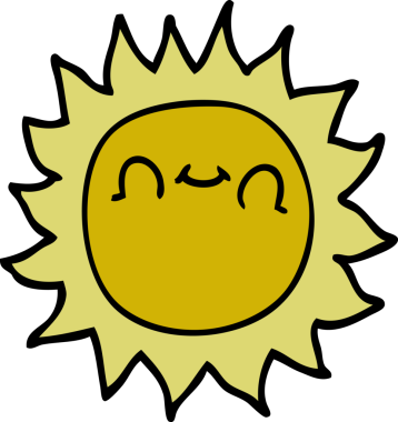 Bir insan tarafından çizilmiş mutlu bir gün ışığı.