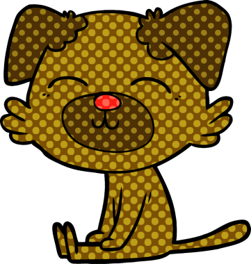 Bir insan tarafından çizilmiş çizgi film köpeği.