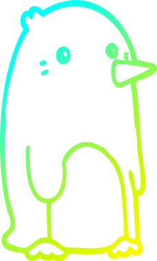 Bir insan tarafından çizilmiş bir penguen karikatürü.