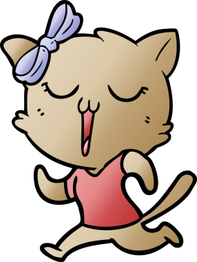 Bir insan tarafından çizilmiş çizgi film kedisi.