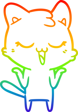 gökkuşağı gradyanı çizimi bir insan tarafından çizilmiş çizgi film kedisi