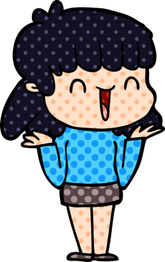 Bir insan tarafından çizilmiş karikatür kadın.