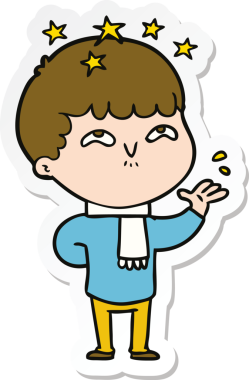 Bir insan tarafından çizilmiş bir karikatür çıkartması.