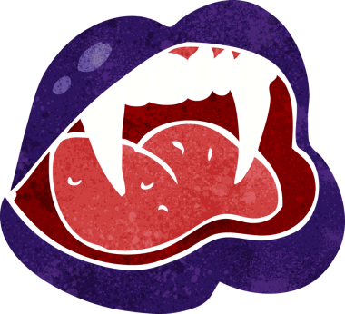 Bir insan tarafından çizilmiş vampir dudakları.